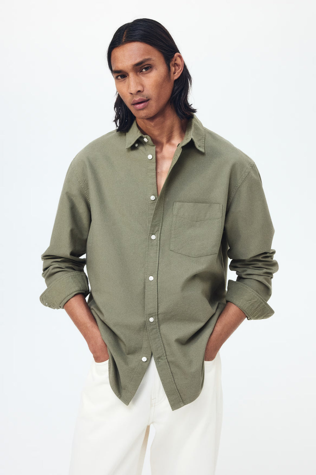 Olive Green Oxford Cotton Shirt
