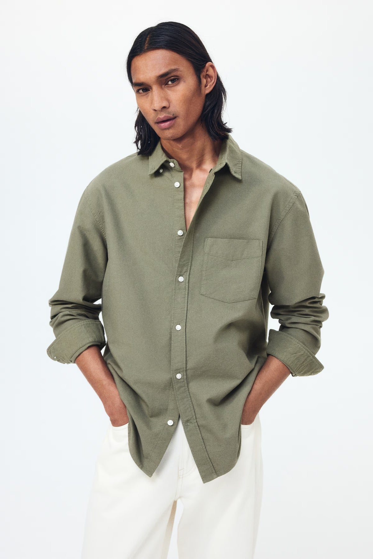 Olive Green Oxford Cotton Shirt