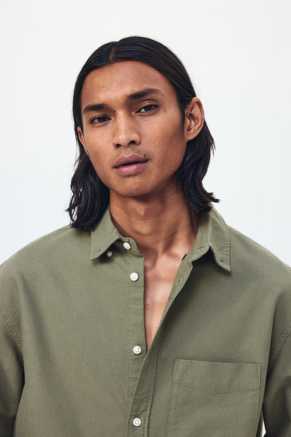 Olive Green Oxford Cotton Shirt