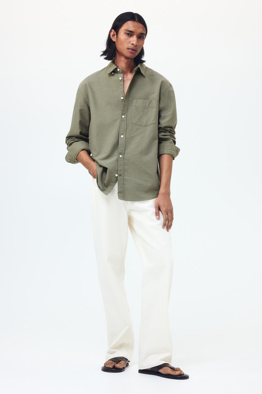 Olive Green Oxford Cotton Shirt